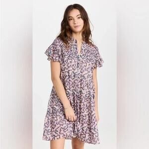 ISABEL MARANT ÉTOILE Lanikazi Abstract Design Dress | Pink Purple Green | SZ‎ 8